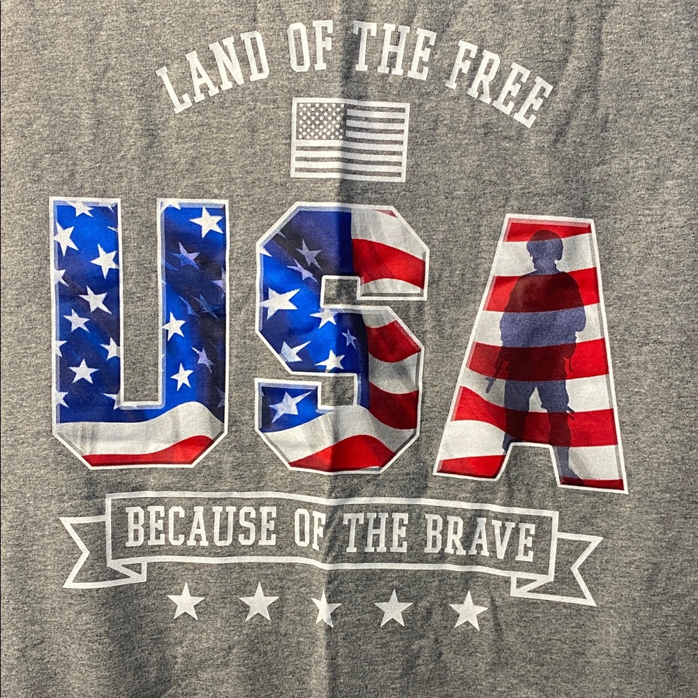 Faded Glory Gray USA Graphic Tank Top
